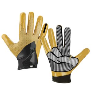 New Design Yellow Pattern Wide American Football Receiver Gloves