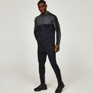 Wholesale Blank Gym Tracksuit For Men Black Cotton Tracksuit Set Men Custom Design Logo Heavyweight Low Price Custom Tracksuit